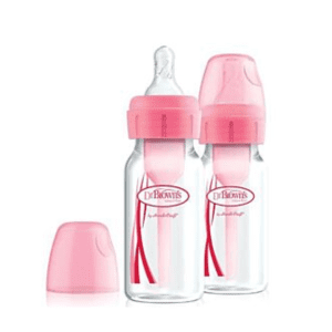 Dr. Brown’s Natural Flow® Anti-Colic Options+™ Narrow Baby Bottle Twin pack (Pink)