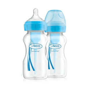 Dr. Brown’s Natural Flow® Anti-Colic Options+™ Wide-Neck Baby Bottle Twin Pack 9oz (White)