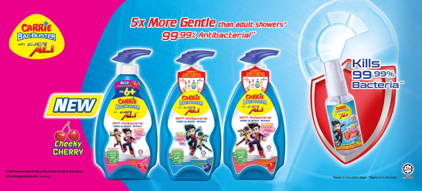 12-Hours Antibacterial Protection with Carrie BacBuster Antibacterial Hair Care